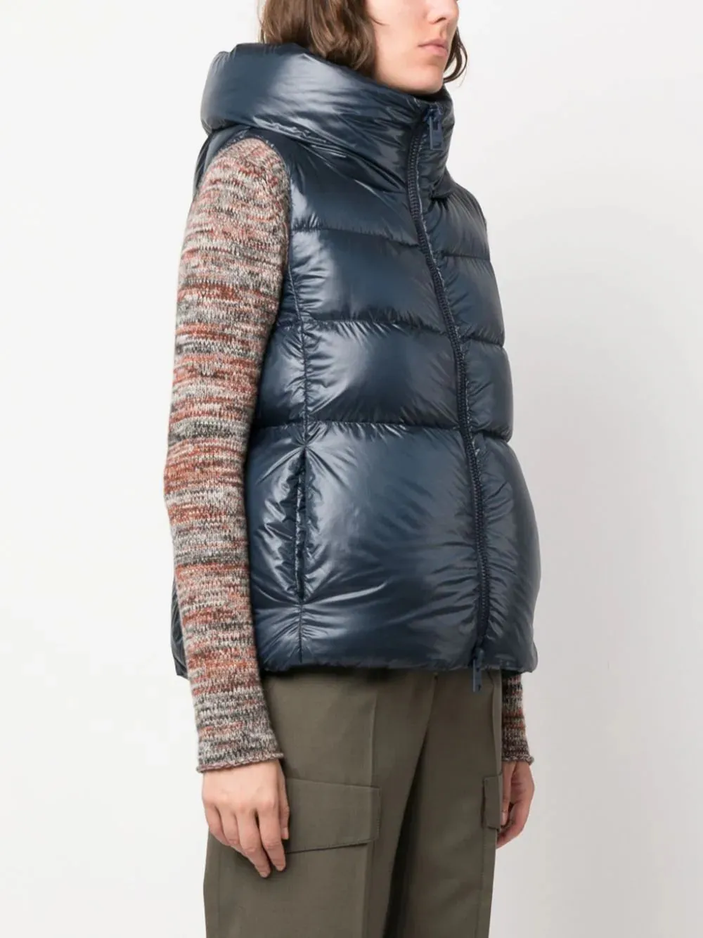 Blue Padded Hooded Vest